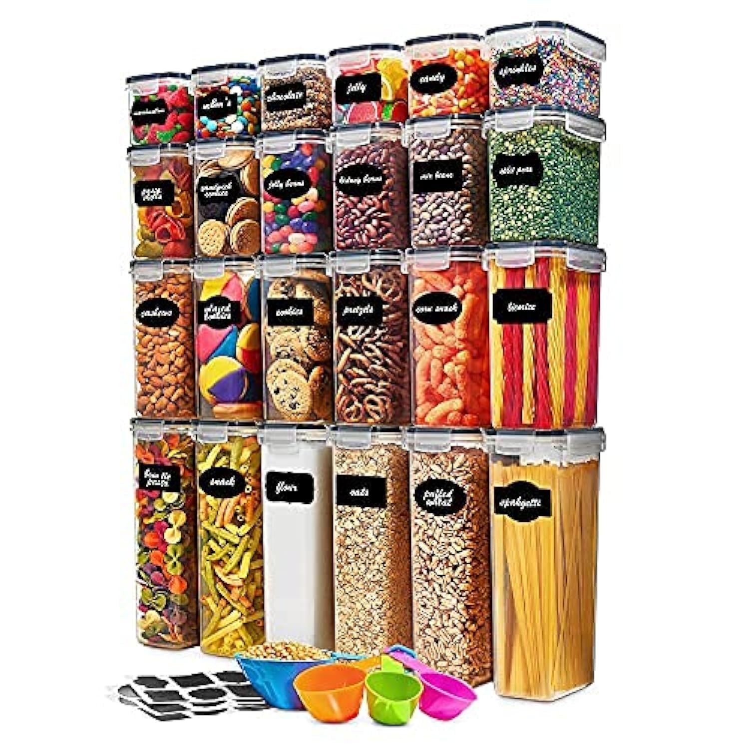 24 Pack Airtight Food Storage Container Set - Bpa Free Clear Plastic Kitchen And