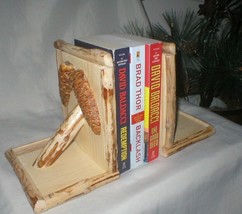 Rustic Pine and Pinecones Log Cabin Décor Bookends Handcrafted - $25.95