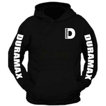Duramax White Pocket Design Color Black Hoodie Hooded Sweatshirt - £22.09 GBP