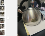 Brandani Italy Whistling Tea Kettle 3qt. Black Soft Touch Handle Stainle... - $98.97