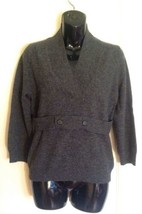 Nwot 100% Merino Wool Vera Wang Heather Gray V-Neck Sweater Size L - £69.28 GBP