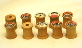 Wooden Empty Thread Spools Belding Coats Talon Crafts Quilting Sewing Lo... - $14.84