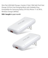 Slim Flat USB Wall Charger Costyle 2 Pack 18W GaN Tech Fast Charge 3.0 P... - $33.56 CAD