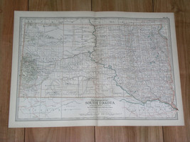 1897 Antique Dated Map Of South Dakota - £19.76 GBP