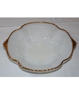 Vintage Milk Glass 22K Gold Trim 10" X 8 1/8" Anchor Hocking Serving Bowl~ - $20.58