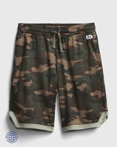 Gap Fit Teen Boy Pullon Green Camouflage Mesh Drawstring Elastic Waist Shorts 10 - $16.99