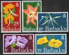 ZAYIX Barbados 348-352 MNH Flowers Plants Nature Orchids Lilies 062723S20M - £4.16 GBP