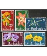 ZAYIX Barbados 348-352 MNH Flowers Plants Nature Orchids Lilies 062723S20M - £4.17 GBP