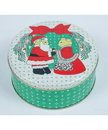 SANTA &amp; MRS CLAUS TEDDY BEAR CHRISTMAS HOLIDAY TIN WITH LID - $4.74