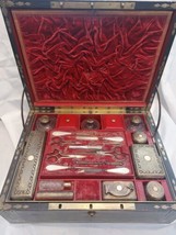 Circa 1815 Vanity Perfume Travel Set British Sterling Silver Gold Wash H... - $2,276.95