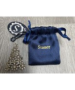 Vintage Stauer Christmas Tree Brooch Pin Pendant  Clear Rhinestone  MH JD - $19.79