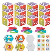 Science Party Favors - Treat Boxes, Rubber Bracelets, Lab Notepads, and ... - $22.49
