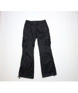 Vintage Y2K Goth Womens 7/8 Wide Leg Flared Buckle EDM Rave Cargo Pants ... - $136.43 CAD