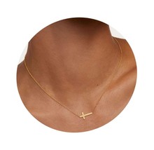 Cross Necklace for Women 18K Gold Plated Dainty Cross - $910.51 MXN