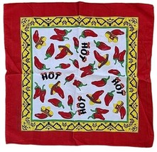 Hot Tamale Banana Chili Peppers Red Handkerchief 21&quot; Square - $13.09