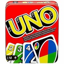UNO Family Card Game, with 112 Cards in a Sturdy Storage Tin, Travel-Friendly - £12.46 GBP