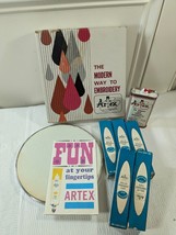 Vintage Artex Modern Way to Embroidery Set roll-on paints hoop cleaner t... - $33.00