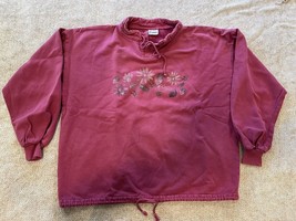 Soft As A Grape Vintage Women’s Sweater Floral Nature 90s Cotton Cape Cod - £31.13 GBP