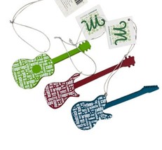 Midwest CBK Colorful Guitar Christmas Ornaments Lot of 3 - £7.21 GBP