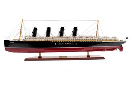 RMS LusitaniaBlack Smoke Stack Cunard Line Ocean Liner Wooden Ship - $550.00