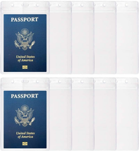 10PCS Passport Holder 4X6 Inch Extra Large ID Badge Holders PVC Card Holder Fill - £10.03 GBP