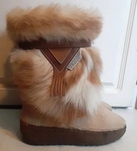 Vintage Tecnica Goat Fur Apres Ski Boots Womans sz 36 US 5 *READ* - $35.99
