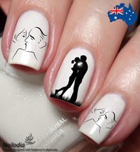 Cute Couple Kissing in love Nail Art Decal Sticker Water Transfer Slider - £3.43 GBP