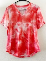 HH Family Women&#39;s Tie Dye Short Sleeve Casual T-Shirt Top, Orange, S - $6.49