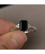 925 Sterling silver Black Onyx Gemstone Wedding Engagement Statement Ring - £62.90 GBP