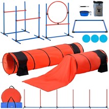 VEVOR Dog Agility Training Equipment 7 PCS Set Upgrade w/ Hurdles 2 Tunnels Ring - $151.96