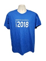 AU American University Class of 2018 Adult Large Blue TShirt - £14.24 GBP