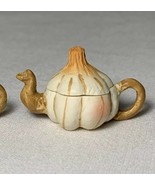 2 Whimsical DOLLHOUSE TEAPOT Miniature Vegetable Garden Vegetable Pumpki... - $8.42