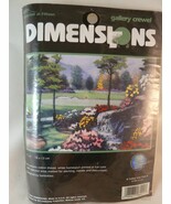 Vintage Dimensions Waterfall at Fifteen Scene Embroidery preprinted clot... - $14.32 CAD