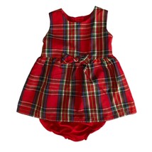 Wonder Nation Red Plaid Holiday Christmas Dress Size 0-3 Months - £11.83 GBP