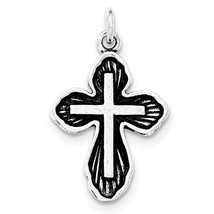 POLISHED ANTIQUED CROSS Charm Pendant REAL SOLID .925 STERLING SILVER - $27.44