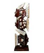Balinese Wood Handicraft Large Stacked Abstract River Fish Fishes Figuri... - $43.45 CAD