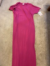 Lularoe Maria M solid pink purple Full length Dress GORGEOUS NWT - £15.93 GBP