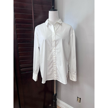 Treasure &amp; Bond Blouse Women&#39;s S White Solid Long Sleeve Collar Buttons New - £15.27 GBP