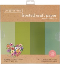 Frosted Craft Tissue Paper 12&quot;X12&quot; 20/Pkg-Succulent-Greens - £17.66 GBP