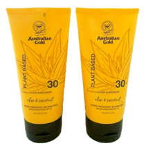 2 Pack Australian Gold Aloe Coconut Plant Based Sunscreen Spf 30 6 Oz Exp 04/24 - £6.32 GBP