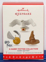 Hallmark 2016 A Harry Potter Collection of 3 Mini Ornaments Snitch Hedwi... - £47.11 GBP