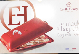 NEW Emile Henry Baguettes Baker Burgandy GRAND CRU Red Non-stick BOX - $104.86