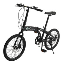 20" 7-Speed Folding Bicycle Adult Teen Lightweight Commuter City Bike Disc Brake - £247.79 GBP