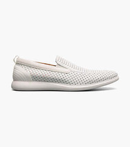 Stacy Adams Men's Shoes Remy Moc Toe Perf Slip On Leather White 25658-100 image 2