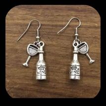 New Wine Lovers Cute Glass &amp; Bottle Earrings Perfect Hostess/Holiday Gift  - $6.00