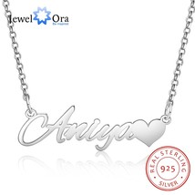 925 Sterling Silver Personalized Letter Nameplate with Heart Custom Made Name Ne - £22.57 GBP