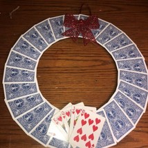 Homemade Round Poker Gambling Christmas Wreath - 16 Inch Poker Playing Card - £17.93 GBP