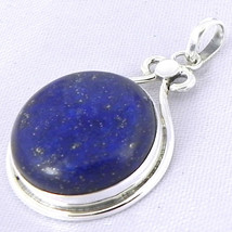 925 Sterling Silver Lapis Lazuli Handmade Necklace 18&quot; Chain Festive Gift PS1861 - £31.87 GBP