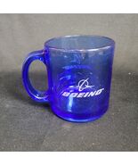 Vintage Cobalt Blue Glass Coffee Mug Boeing Made In USA 4” Width - €8,50 EUR
