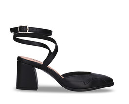 Scarpe vegane tacco donna slingback punta quadrata Apple Leather nero al... - $113.26